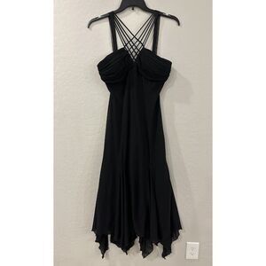 Vintage 90s Y2k 14 Black Sheer‎ Prom Dress Goth Whimsigoth Dark Romance Witchy